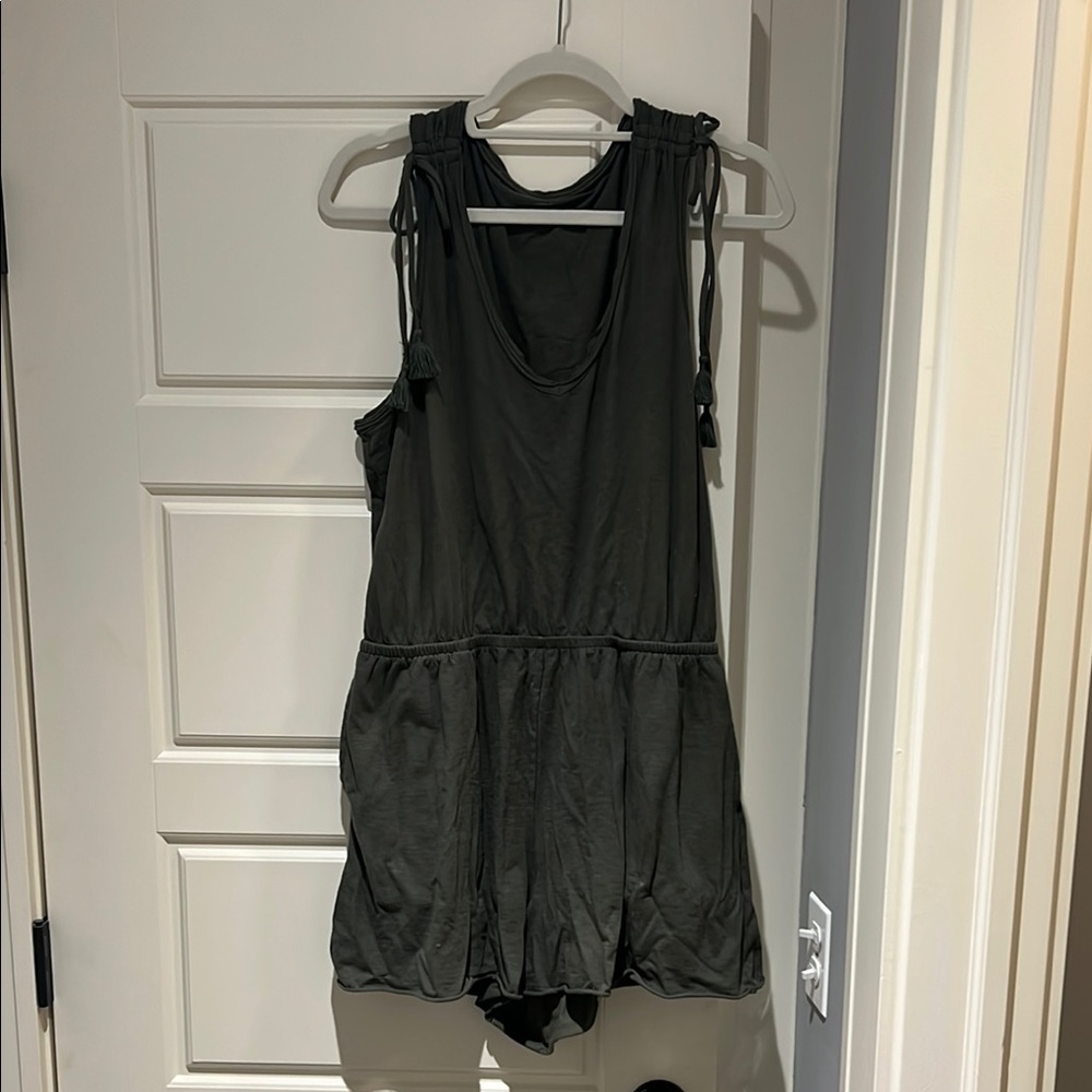 Army Green Sleeveless Romper